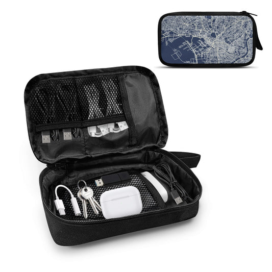 Blue Tokyo City Map Travel Tech Pouch -