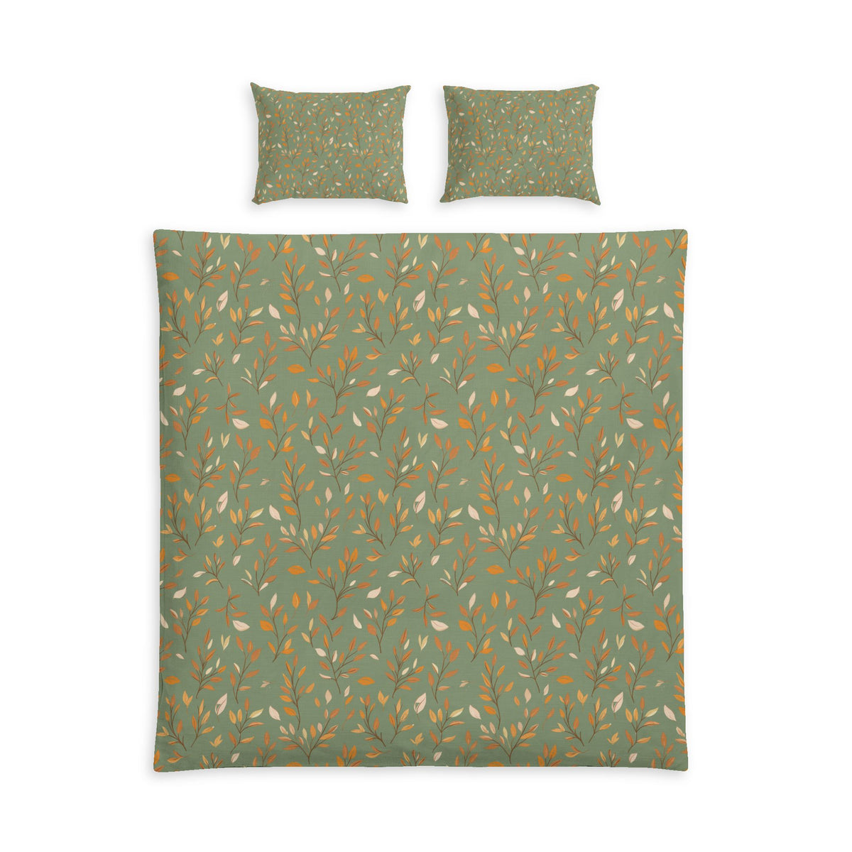 A bedding set featuring a duvet cover and two matching pillowcases, all in a deep red color with a repeating pattern of small white polka dots, shown against a plain white background.