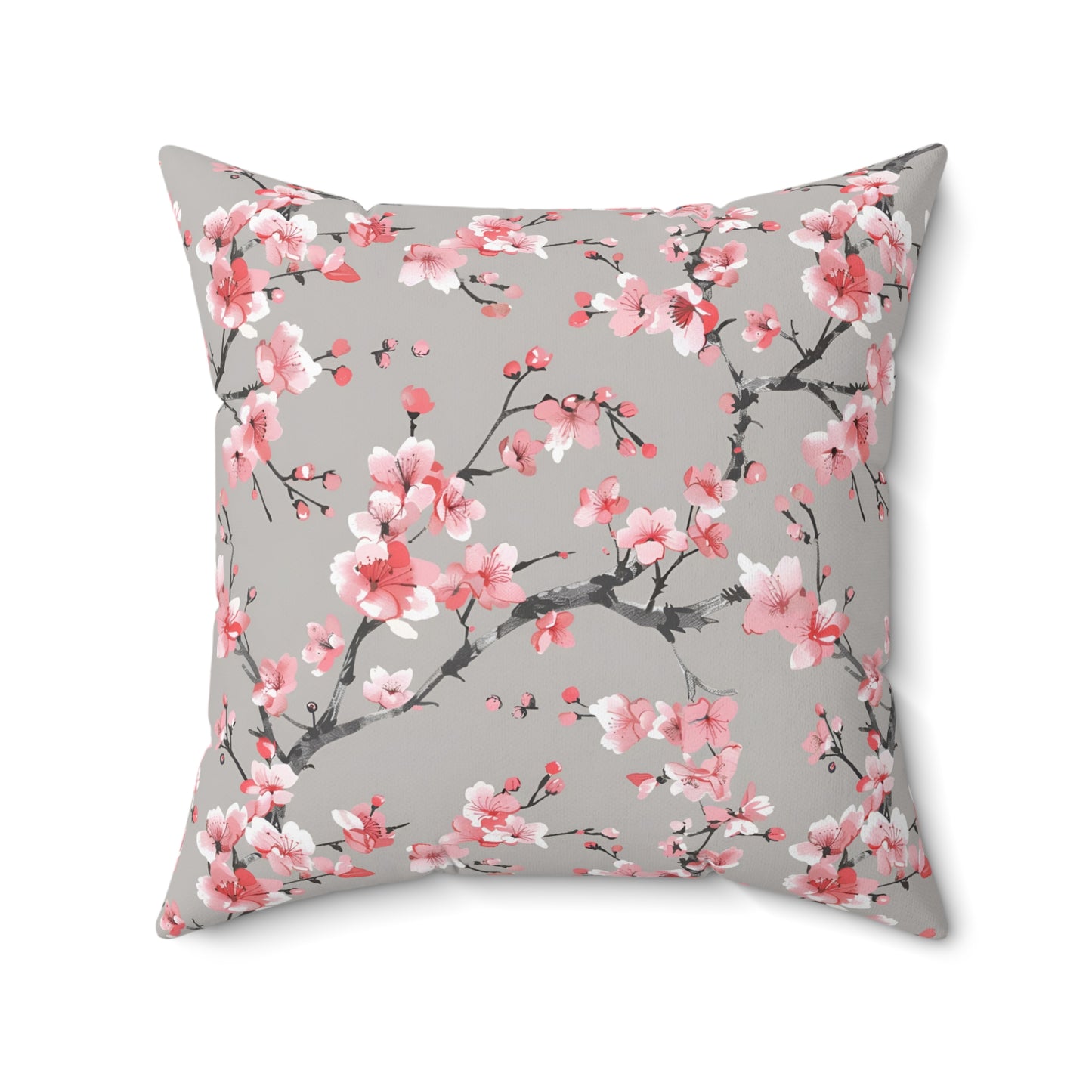 Pink Sakura Blossom Square Pillow