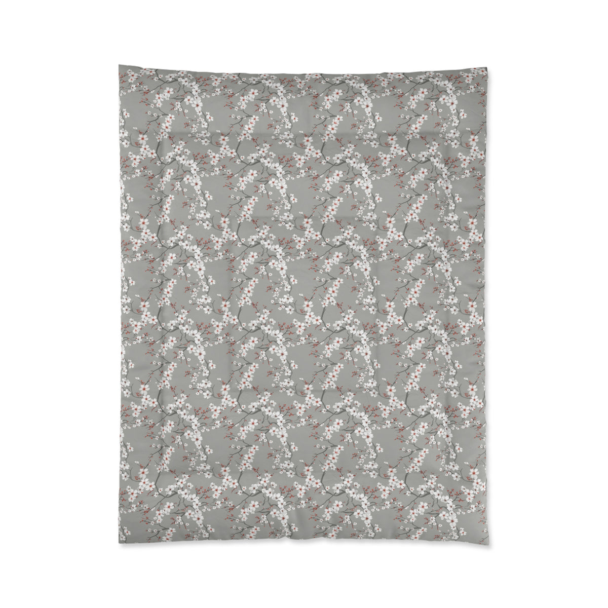 Floral patterned fabric on a gray background