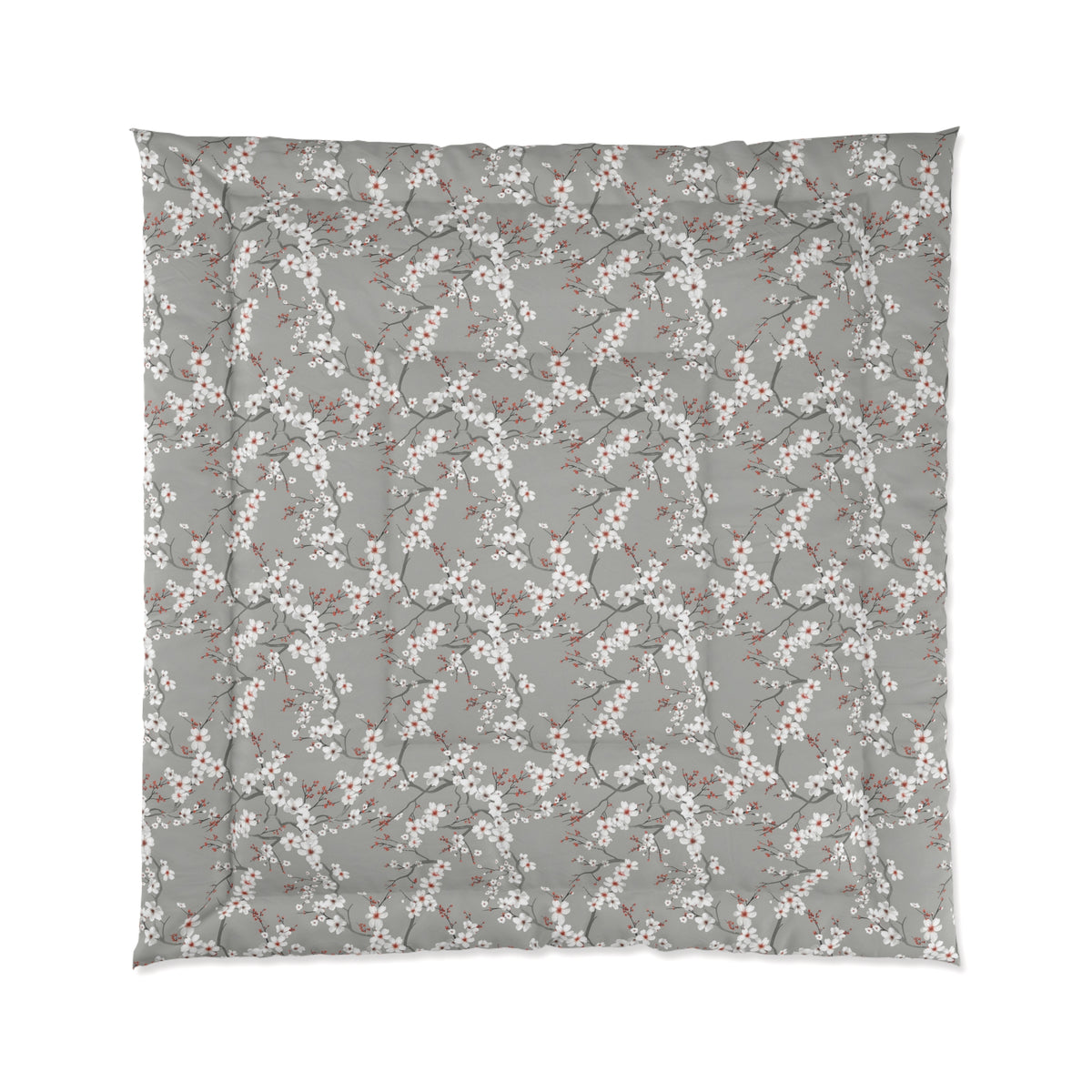 Floral patterned fabric on a gray background