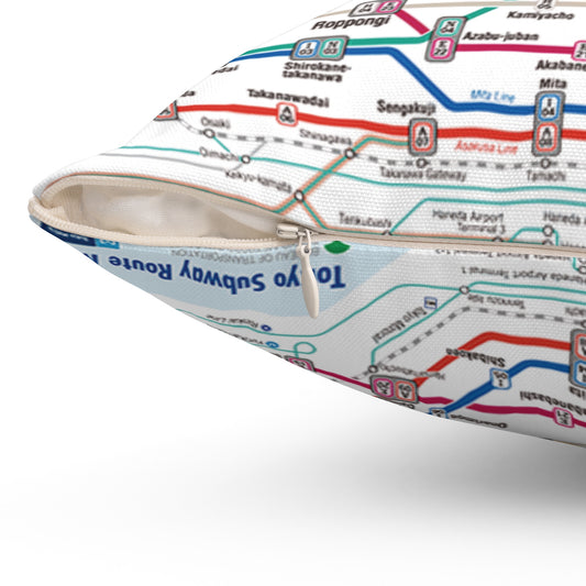 Tokyo Subway Map Decorative Pillow