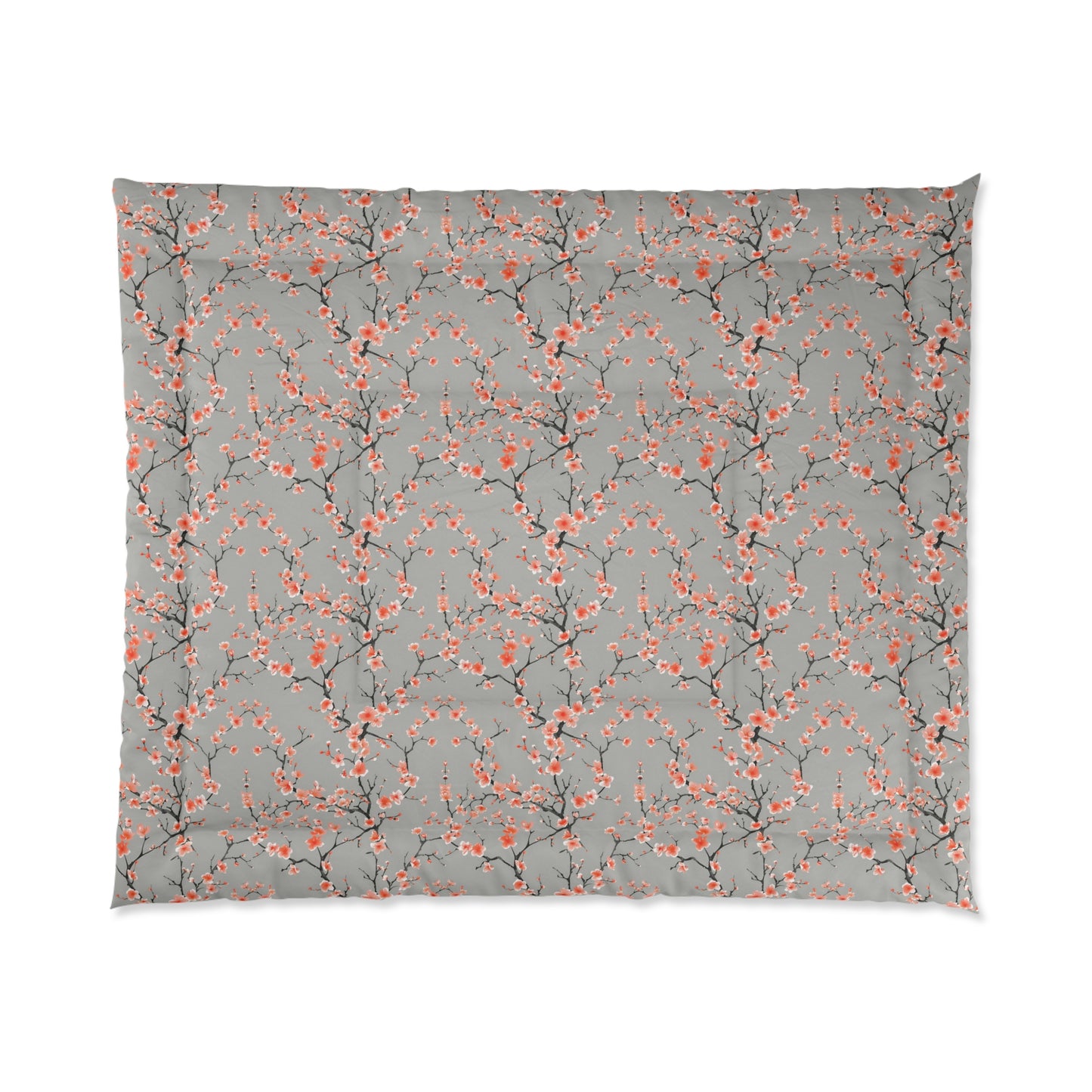 Floral patterned fabric on a gray background