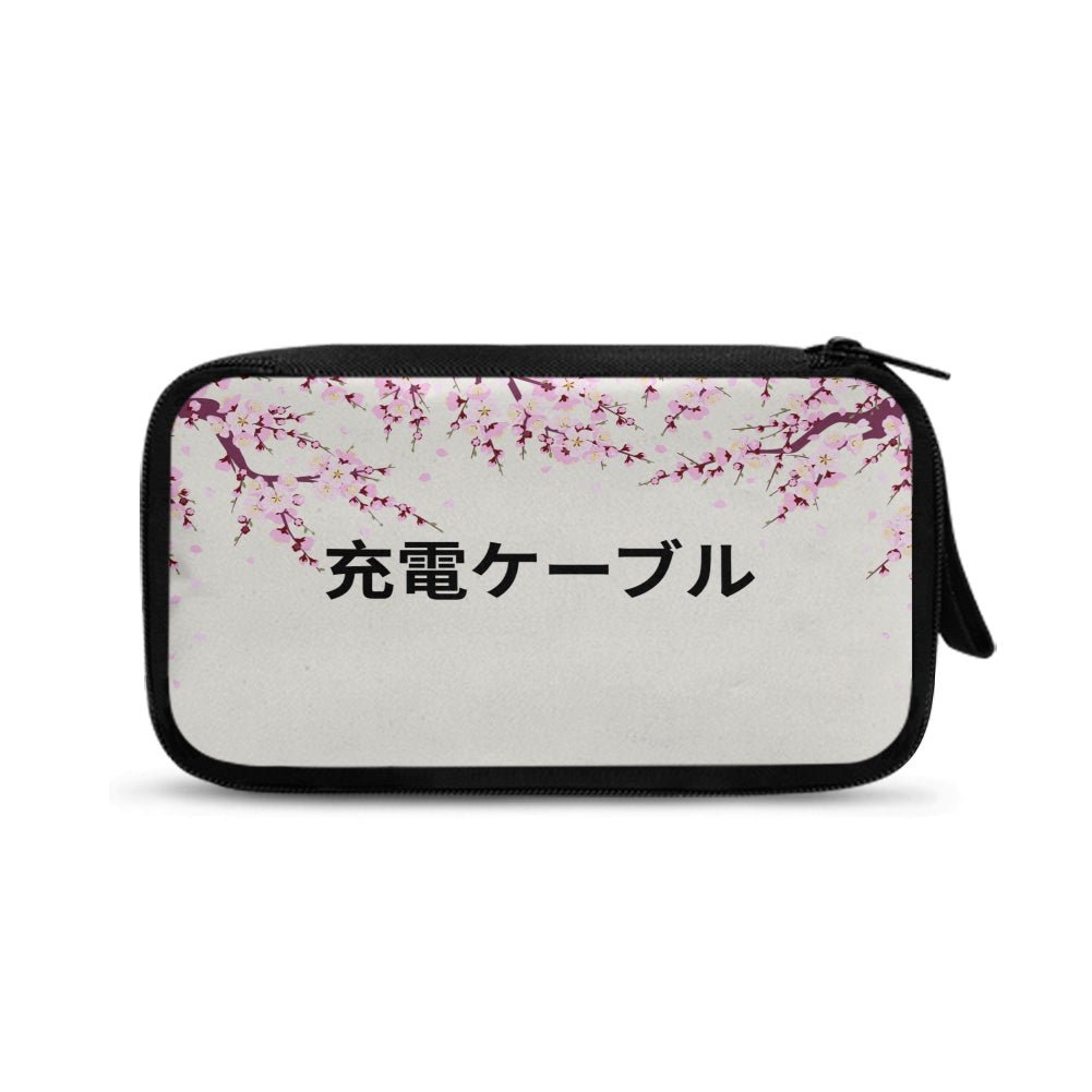 Cherry Blossom Japanese Kanji Tech Pouch -