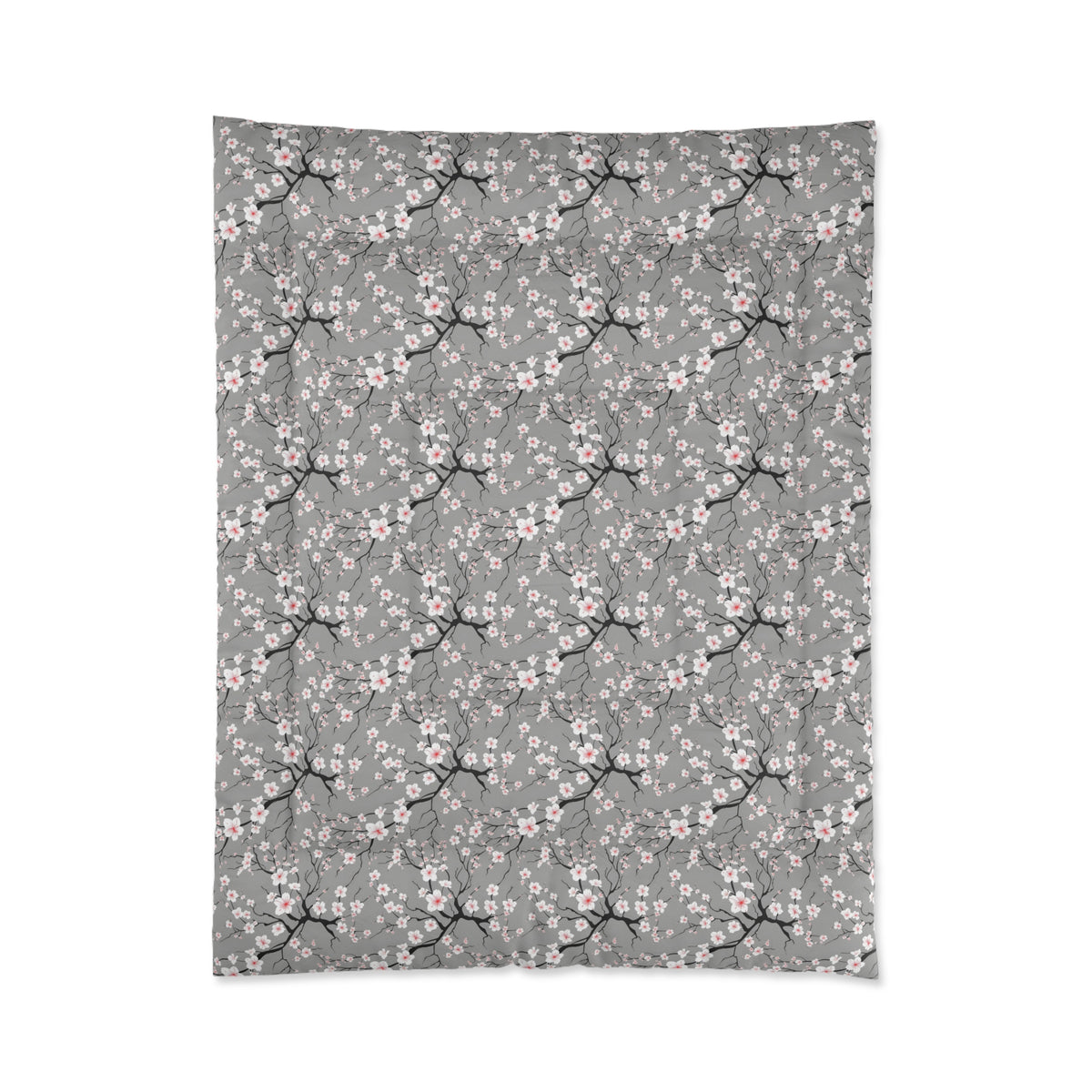 Floral patterned fabric on a gray background