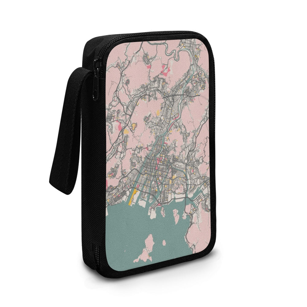 Phone case with a city map design on a white background