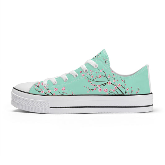 Light Jade Sakura Classic Low Top Canvas Shoes