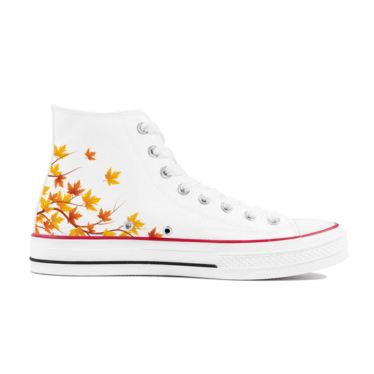 White Aki High Top Canvas Shoes