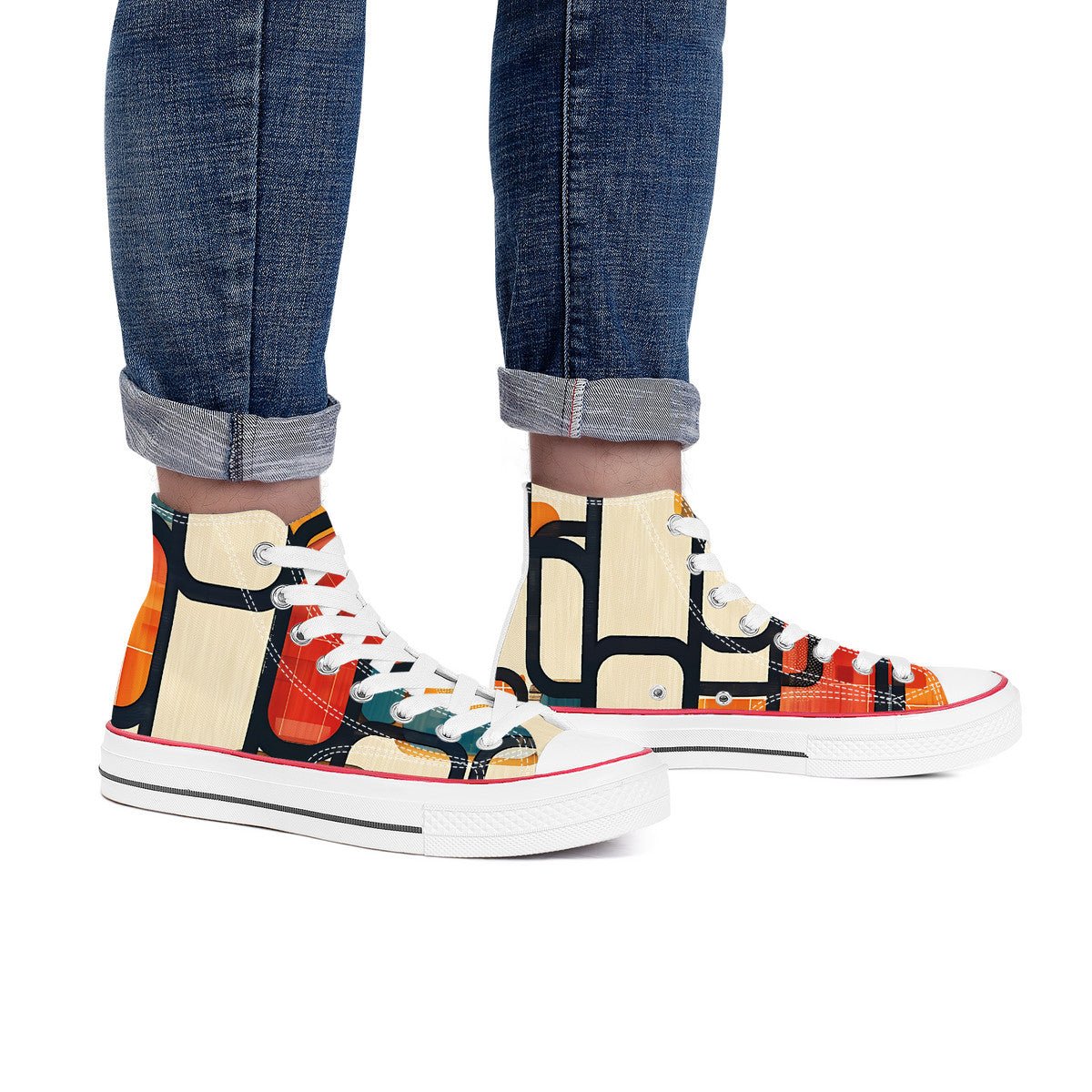 Enso Rounded Grid High Top Canvas Shoes -