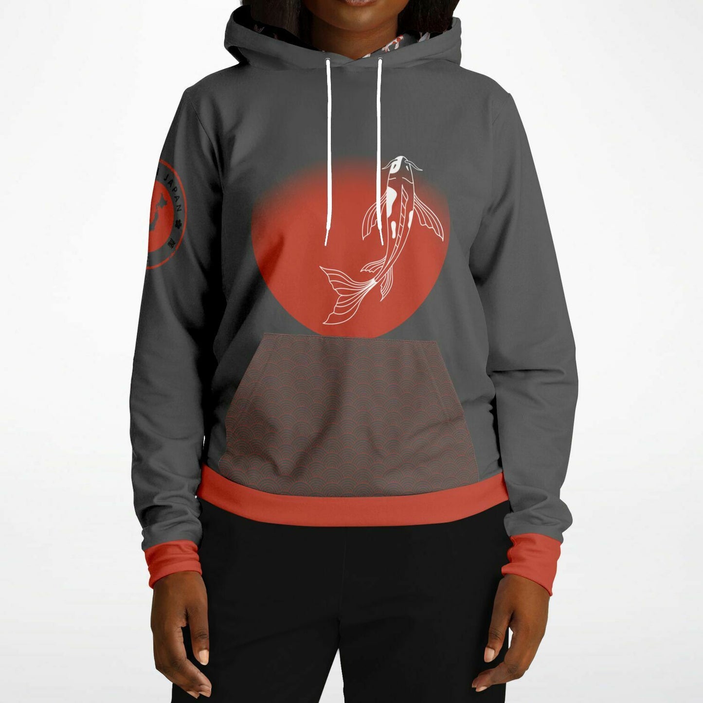 Shōwa Sanshoku Koi Grey Hoodie