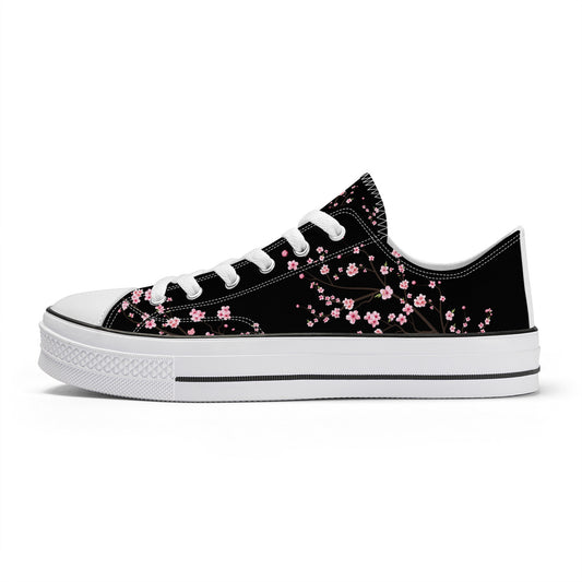 2024 Black Sakura Classic Low Top Canvas Shoes