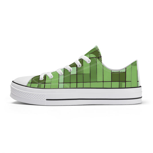 Green Tokyo Street Low Top Canvas Converse Style Shoes