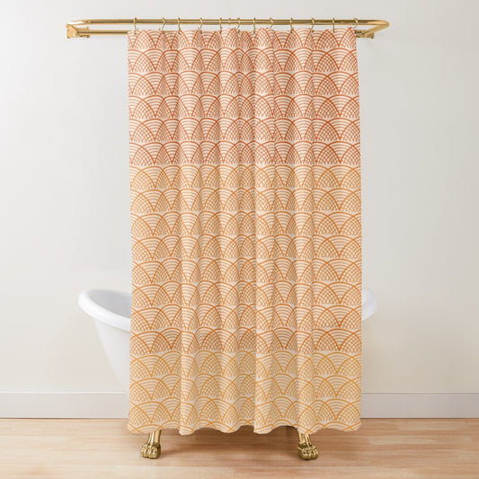 Mandarin Wave Shower Curtain