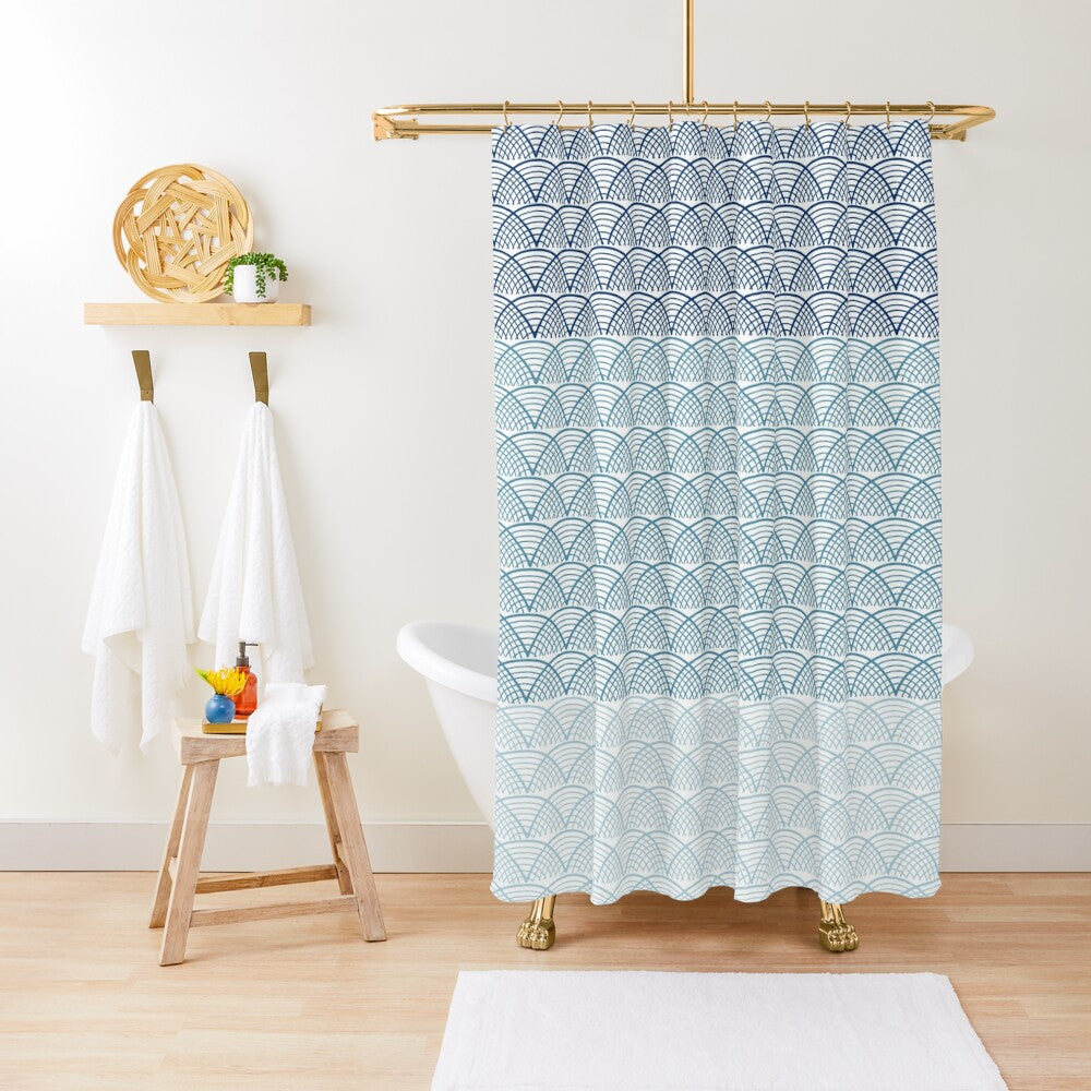 Ocean Waves Shower Curtain | Blue Watercolor Shower Accessories | Bathroom newest Remodel Idea