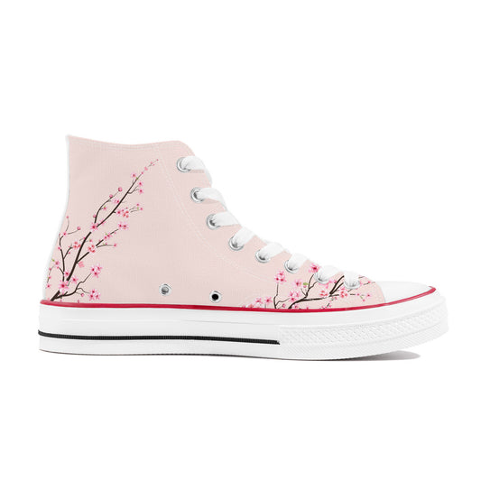 Rose Sakura High Top Canvas Shoes