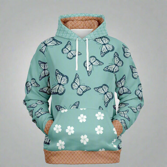 Blue Butterfly Eisen Hoodie - Kaito Japan Design