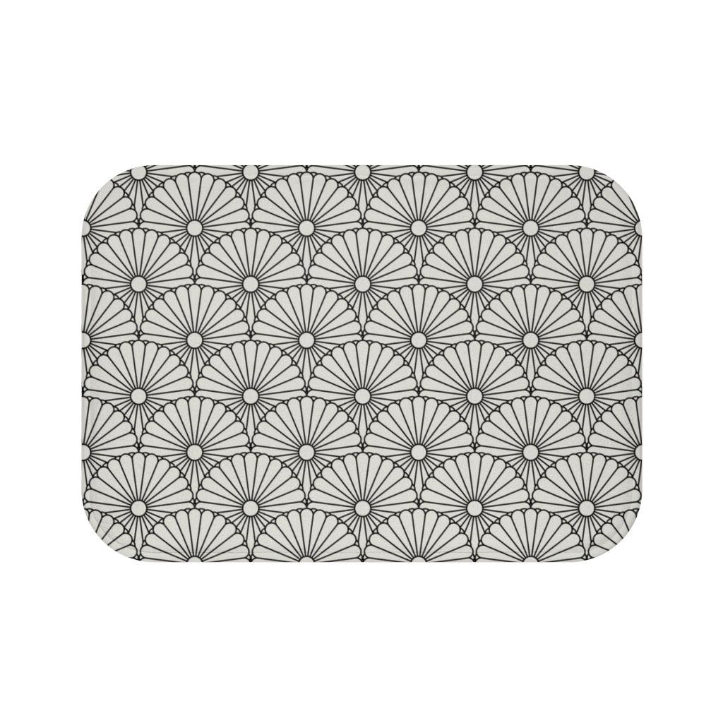Monochrome Bloom Bath Mat