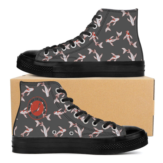 Shōwa Sanshoku Koi Grey High Tops Shoes