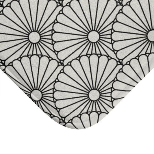Monochrome Bloom Bath Mat