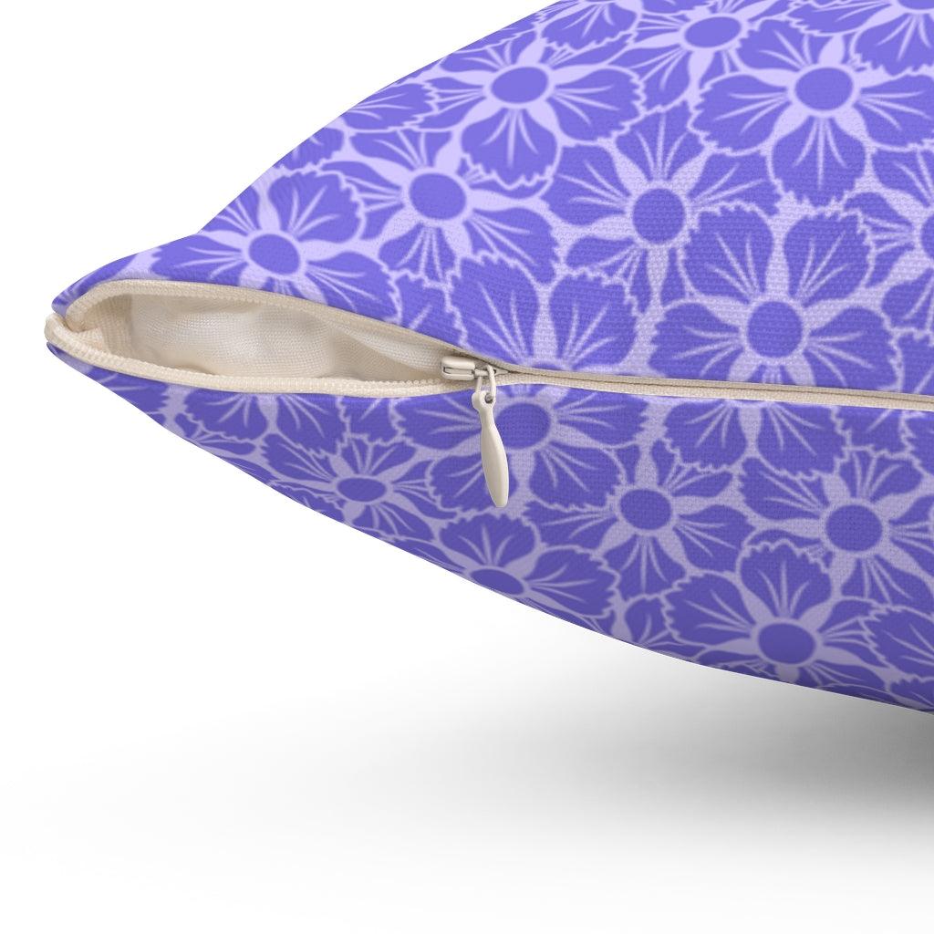White & Purple Sakura Square Pillow