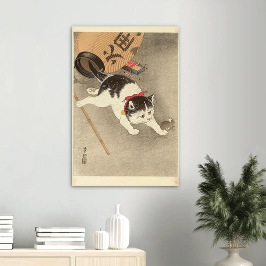 Cat Catching Mouse by Ohara Koson