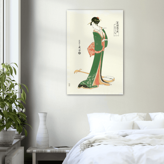 "Seiro Geisha Sen" Beauty Sotomi and Shamisen by Hosoda Eishi