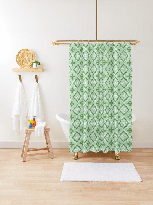 Japanese Geometric Shower Curtain