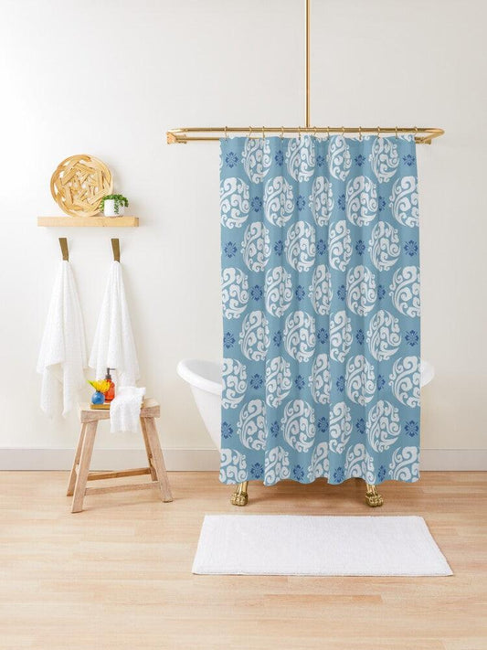 Japanese Floral Medallion Shower Curtain