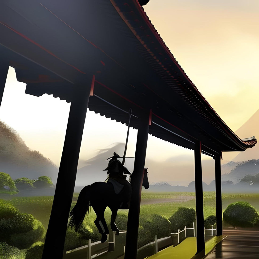 Horse In Japanese background