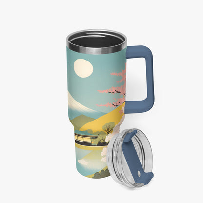 Moonlit Fuji Tumbler Cup blue Handle