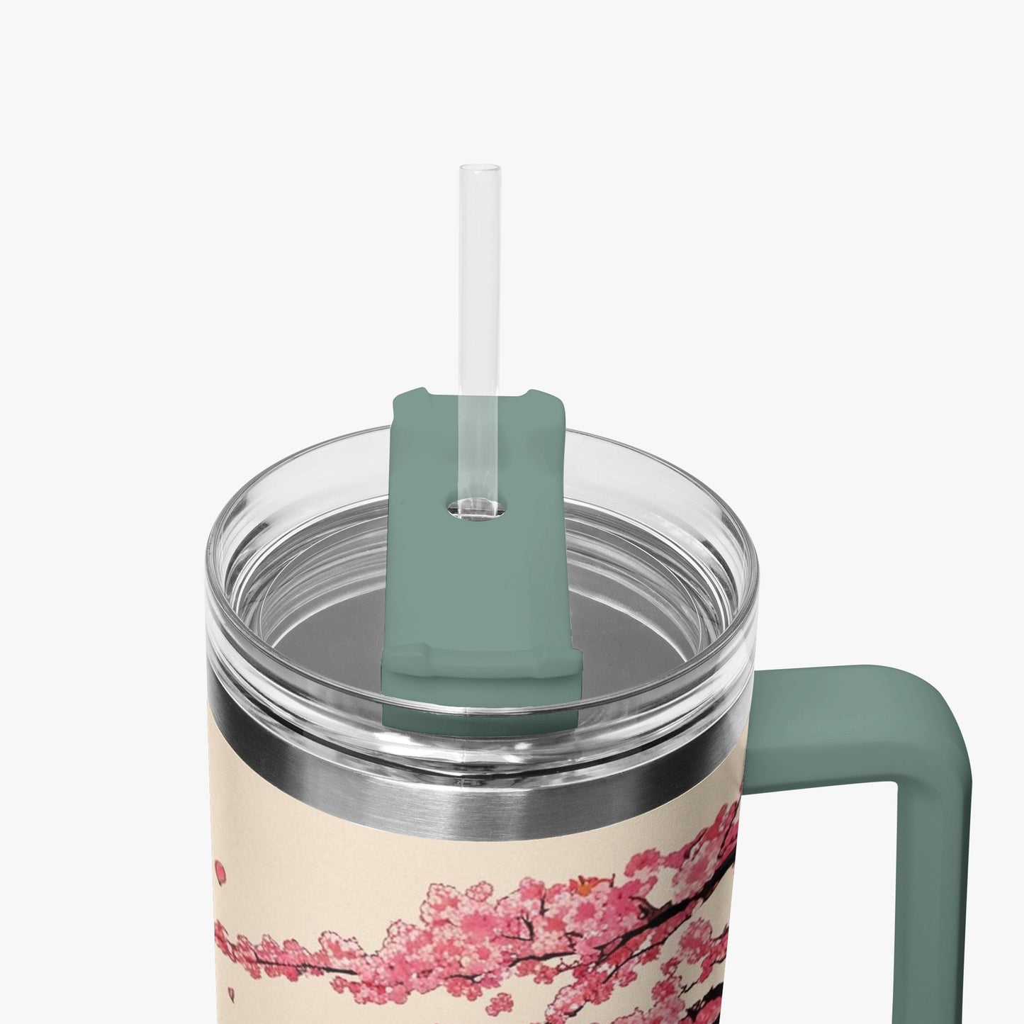 The Great Wave Tumbler Cup grey/green handle