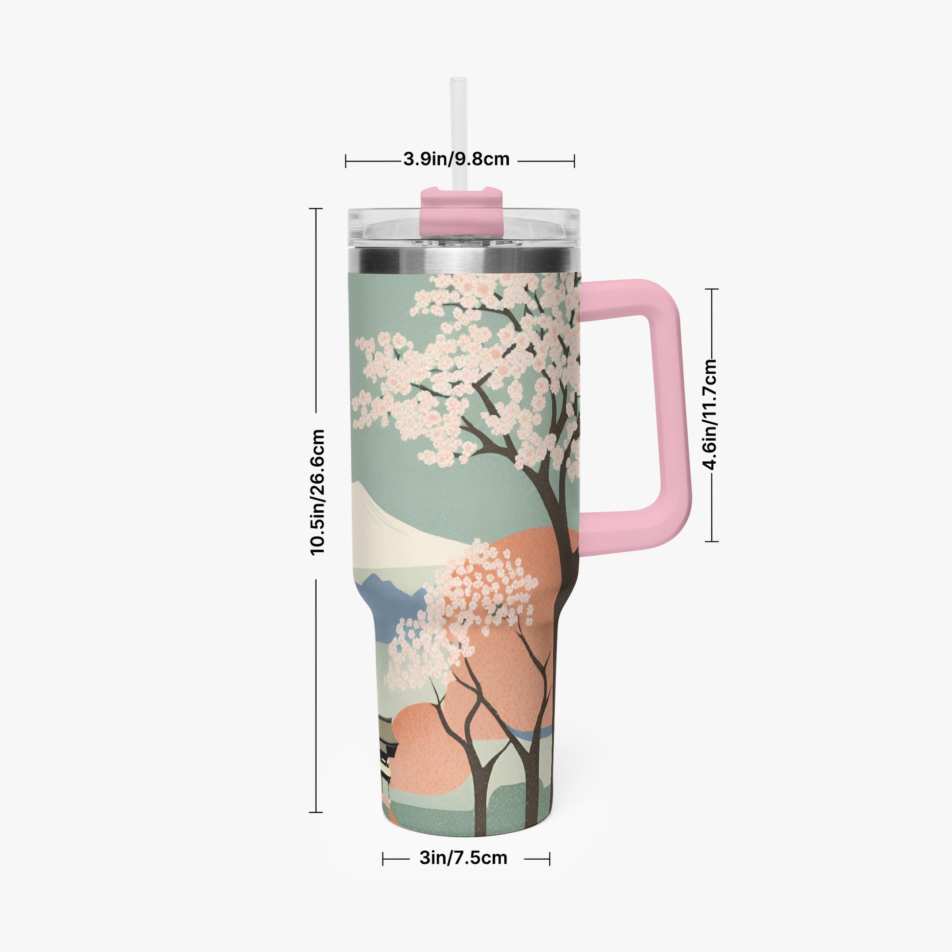 Spring Moon Tumbler Cup Pink Handle