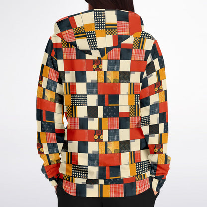 Multicolored patchwork jacket on a white background