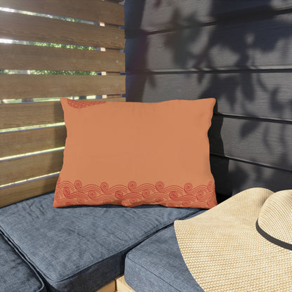 Japanese Sun-Kissed Waves Outdoor Pillows