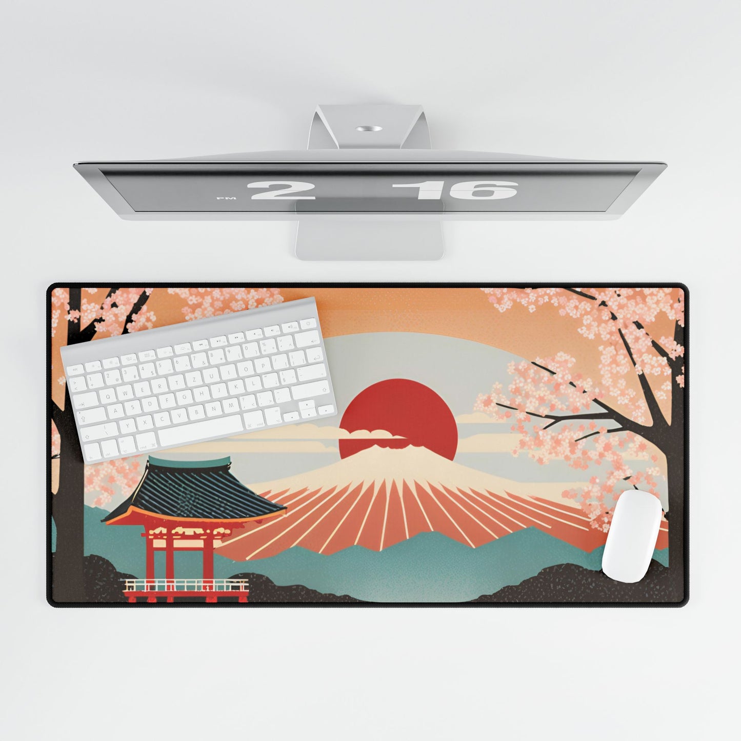 Sunrise Temple Desk Mat | Large Mousepad