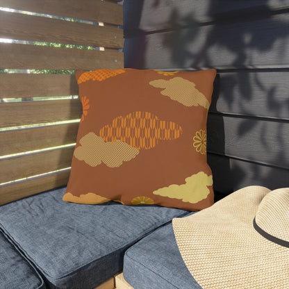 Retro Japanese Clouds Outdoor Pillows