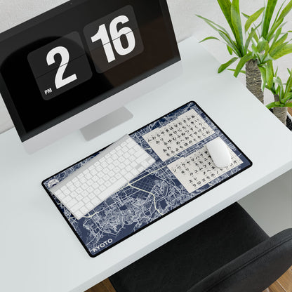 Kyoto Map Desk Mat | Minimalist & Educational Desk Pad - 