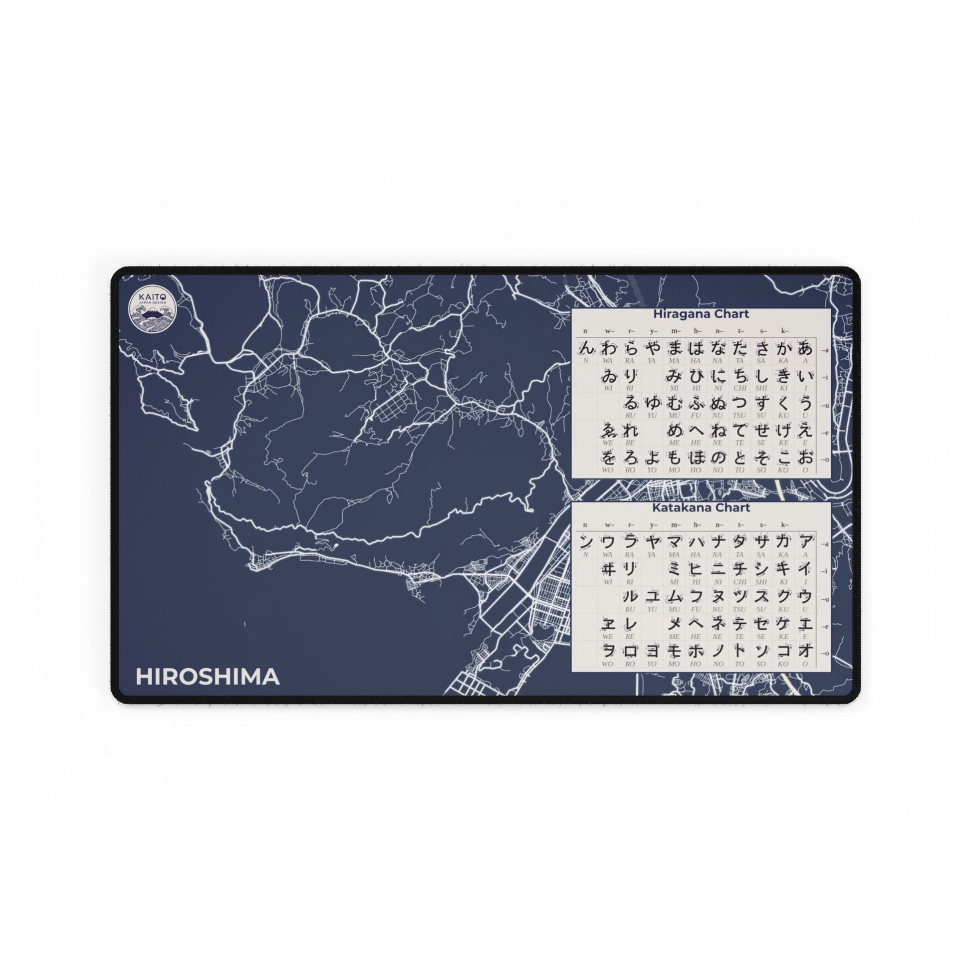 Map of Hiroshima with text on a blue background