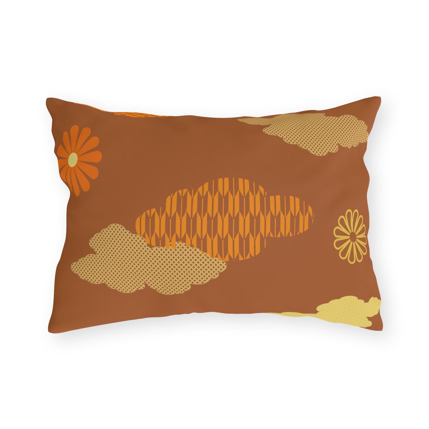 Retro Japanese Clouds Outdoor Pillows