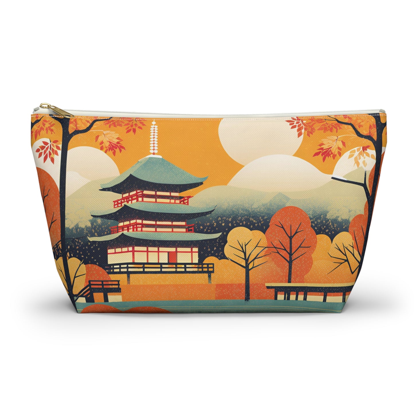 Autumn at the Pagoda | Portable Tech Pouch 