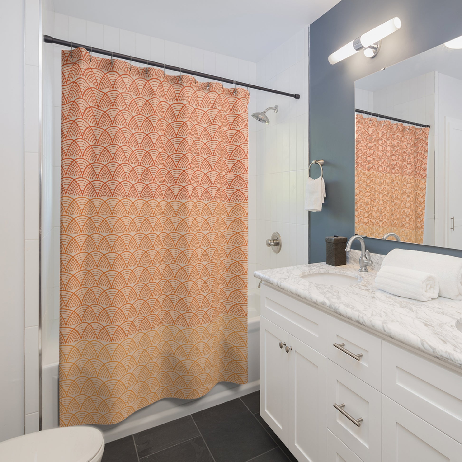 Mandarine Wave Shower Curtains