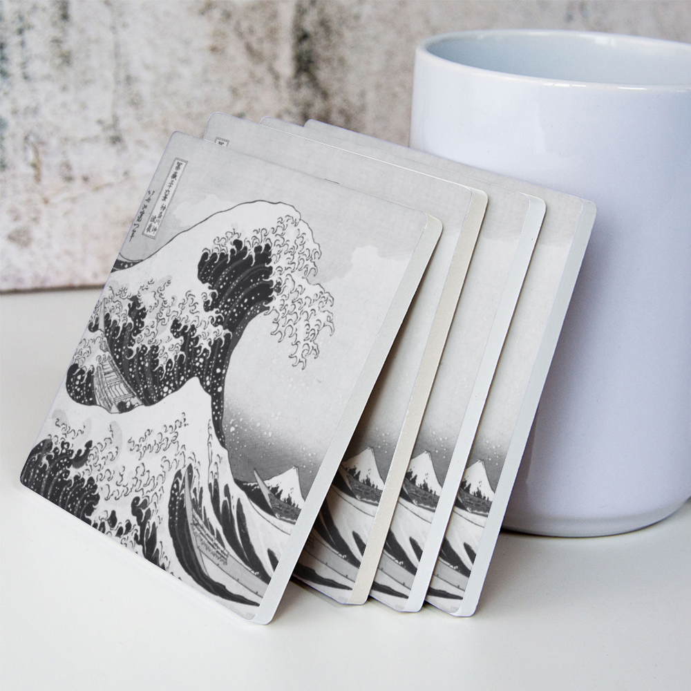 The Great Wave Ceramic Coasters  4 PCS