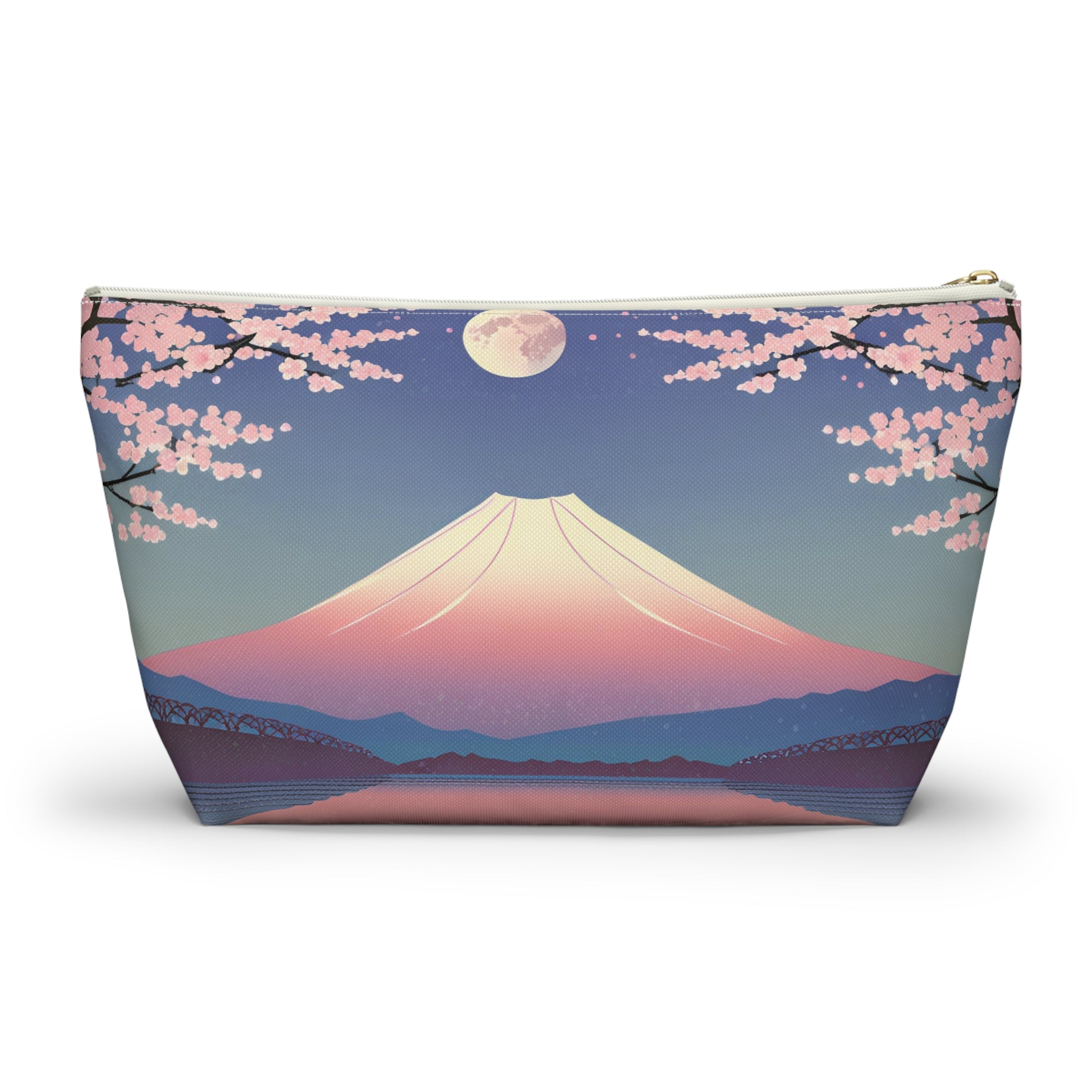 Moonlit Fuji and Sakura | Portable Tech Pouch