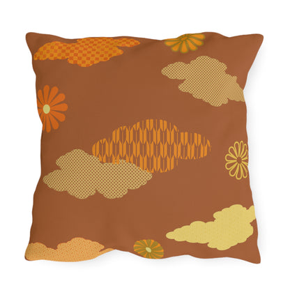 Retro Japanese Clouds Outdoor Pillows