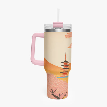 Five Storied Pagoda Tumbler Cup Pink Handle