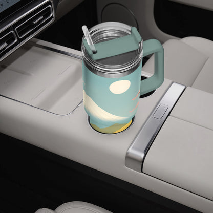 Moonlit Fuji Tumbler Cup grey/green Handle