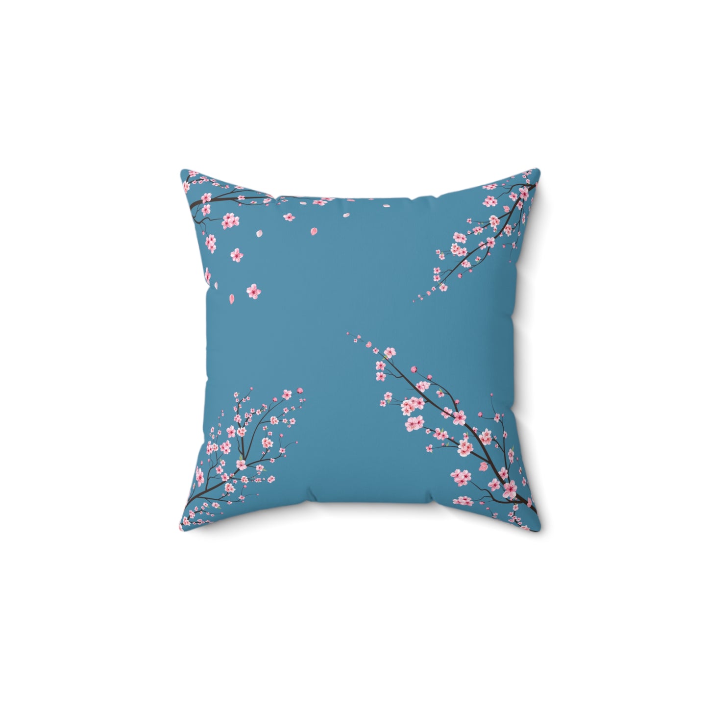 Blue Sakura Throw Pillow