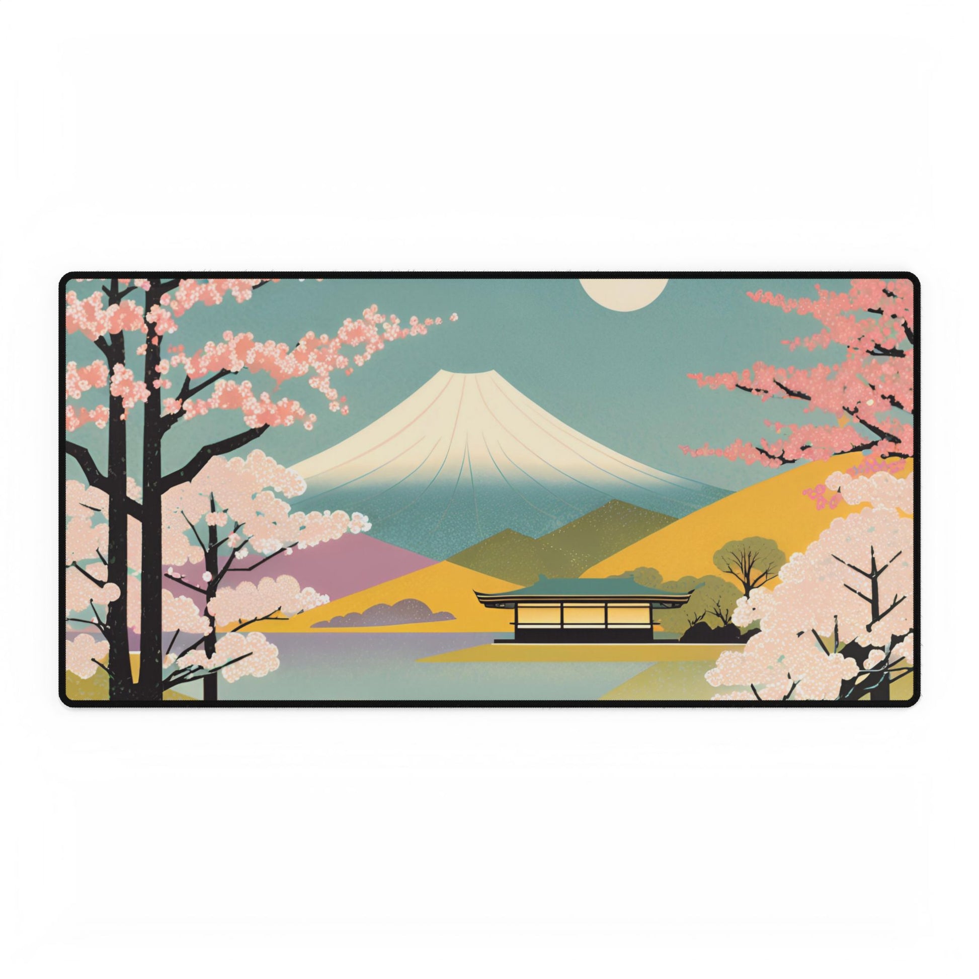 Moonlit Fuji Desk Mat | Large Mousepad for Work & Gaming