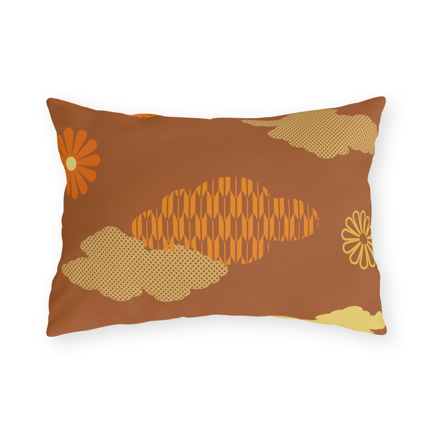 Retro Japanese Clouds Outdoor Pillows