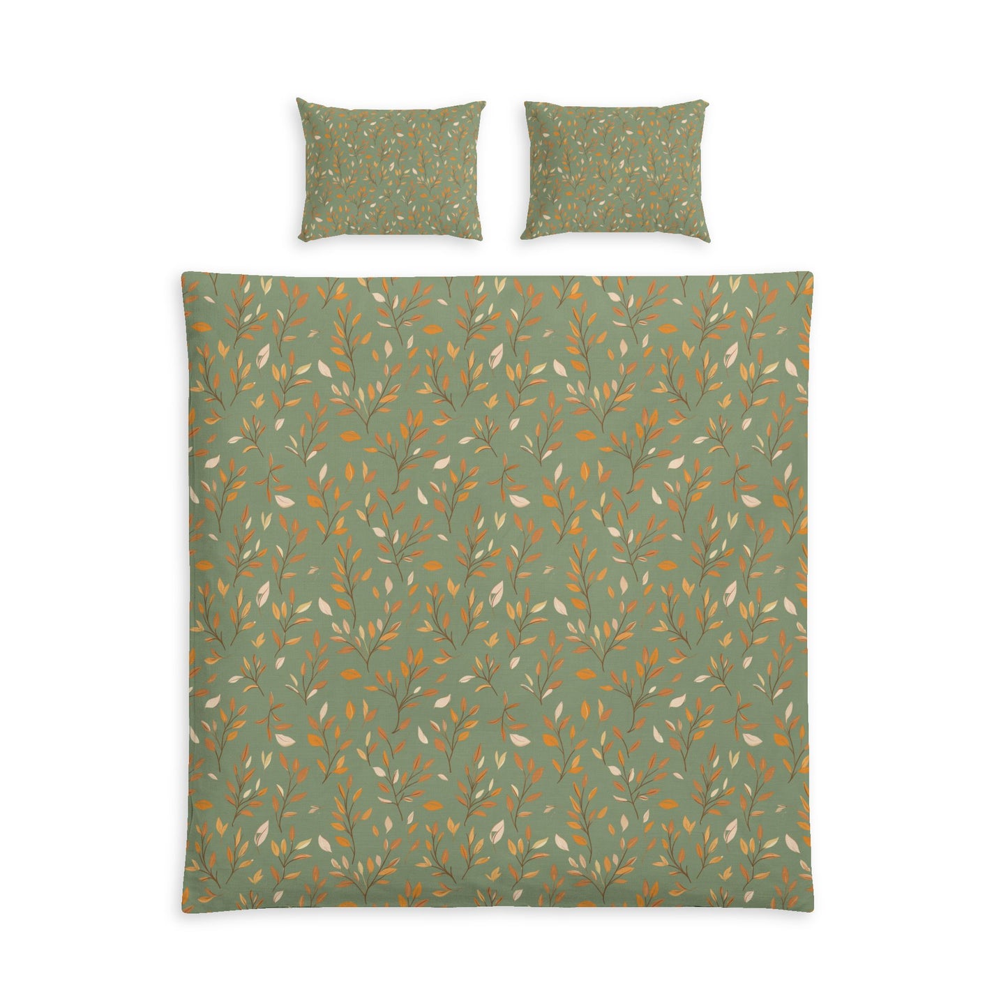 A bedding set featuring a duvet cover and two matching pillowcases, all in a deep red color with a repeating pattern of small white polka dots, shown against a plain white background.